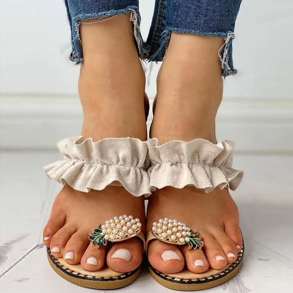 Boho Pineapple Pearl Flats