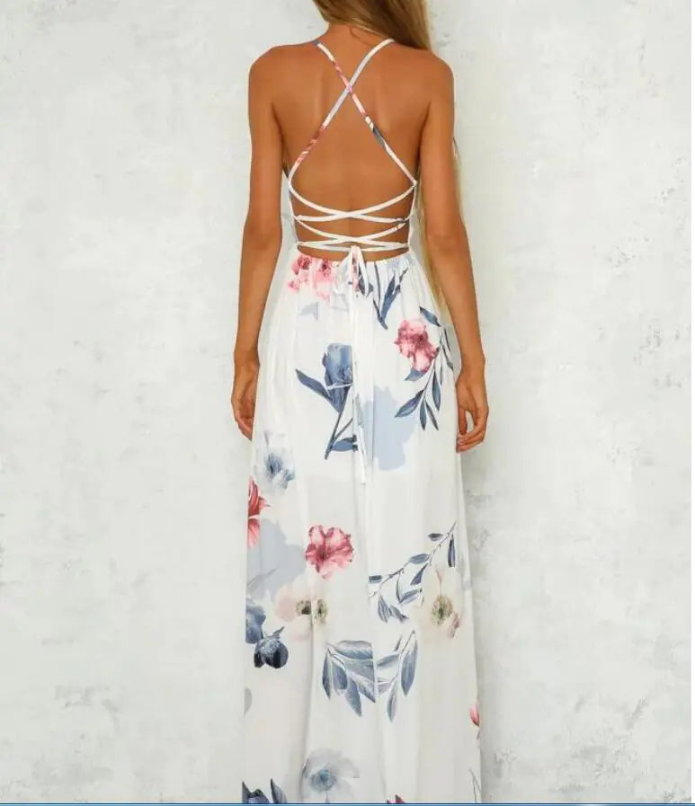 Floral Open Back Maxi