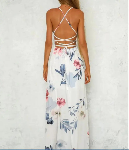 Floral Open Back Maxi