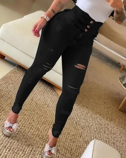 High Waist Ripped Jeans