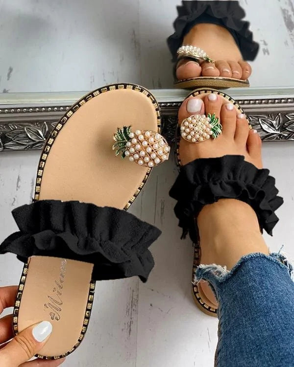 Boho Pineapple Pearl Flats