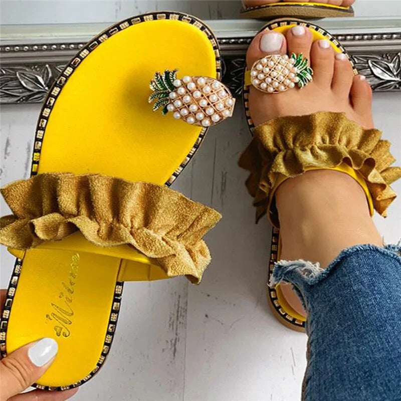 Boho Pineapple Pearl Flats