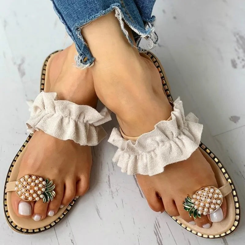 Boho Pineapple Pearl Flats