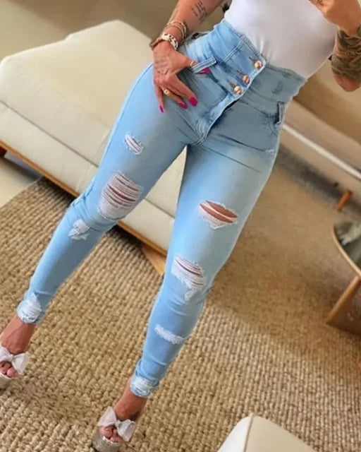 High Waist Ripped Jeans