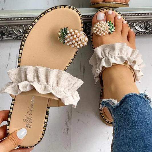 Boho Pineapple Pearl Flats